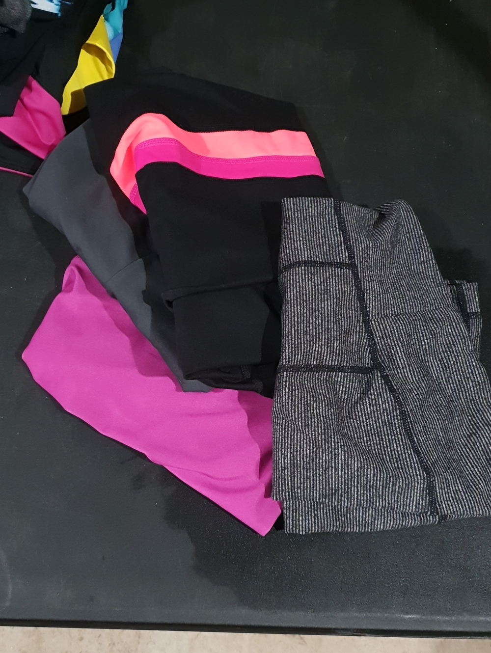 Old Navy Active Striped Black & Pink Leggings Set